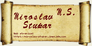 Miroslav Stupar vizit kartica